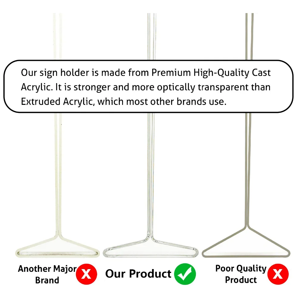 T Shaped Manufacture Acrylic Insert Sign Holder Table Top Menu Display