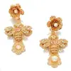 Wholesale Retro Vintage Gold Baroque Jewelry Long Statement Rose Luxury Cross Earrings