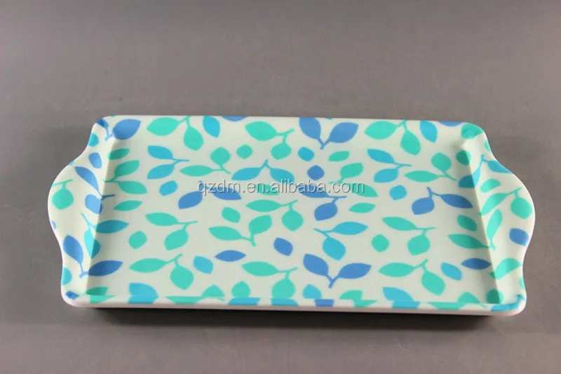 Top Sale Dull Surface Melamine Trays With 2 Handles
