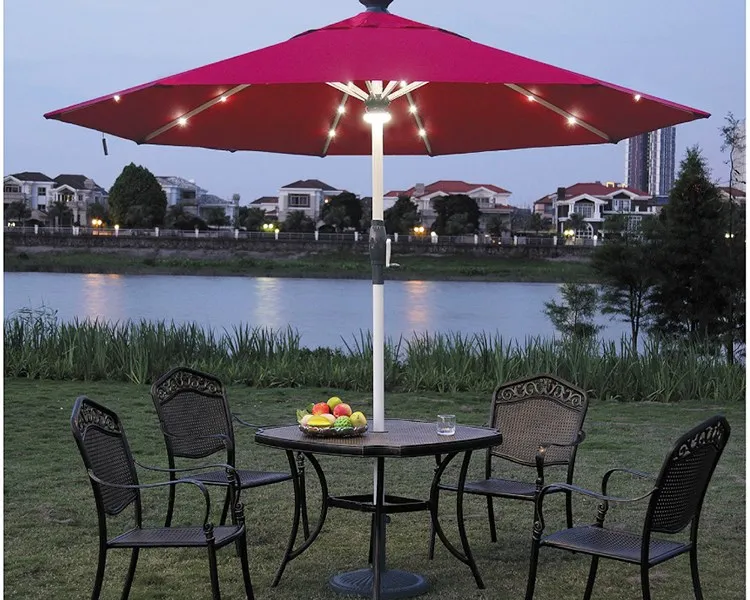 Patio Round Solar Led Remote Control Umbrella Buy Outdoor Umbrella