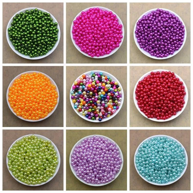 Colorful 6 Mm Plastic Pearl Beads Wholesale In Bulk Buy Crystal Beads