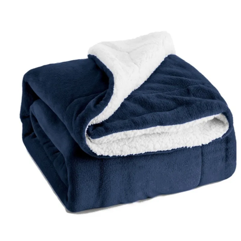 Ihome Amazon Thick Doublelayer Flannel Borrego Throw Blanket Sherpa