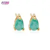 Natural stone single stone earring designs simple gold earring jewelry for women