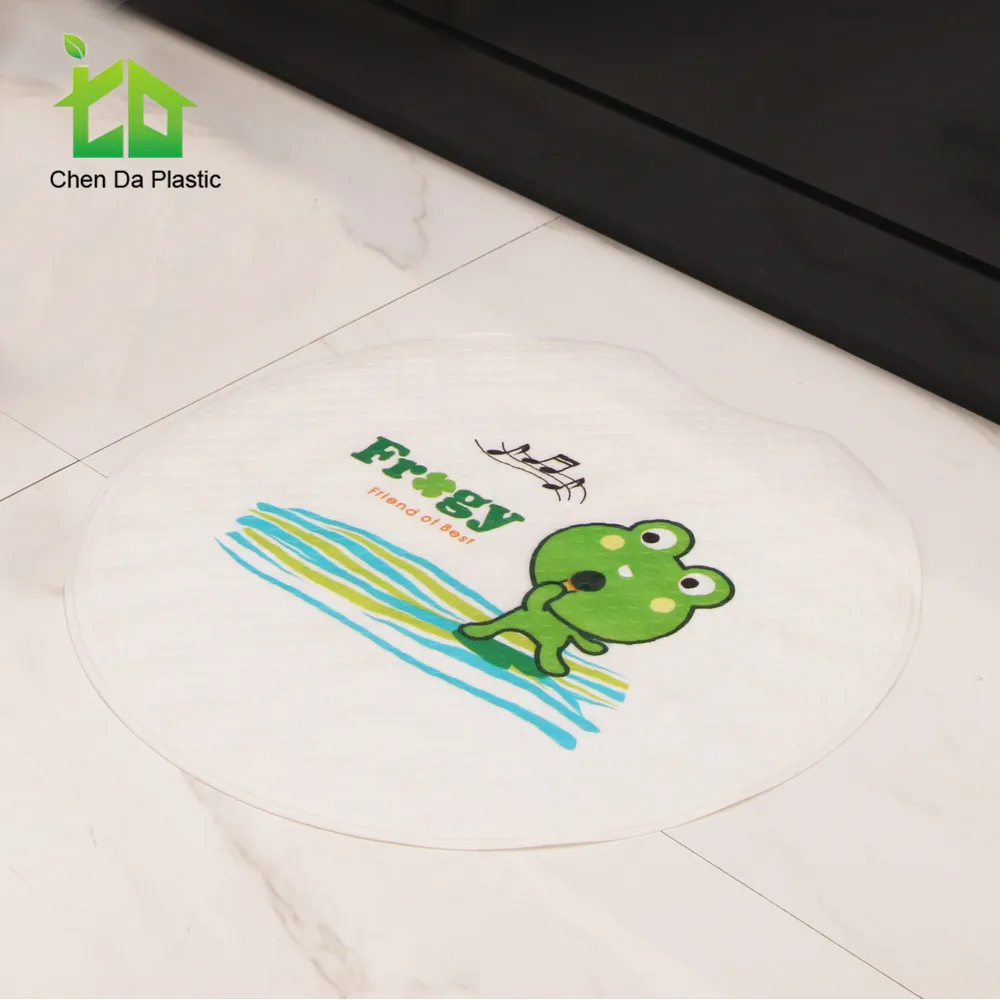 Cute Non Slip Bath Tub Mat With Strong Suction Cup Animal Curved