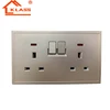 Good quality UK standard Golden PC Double 13A wall electrical socket