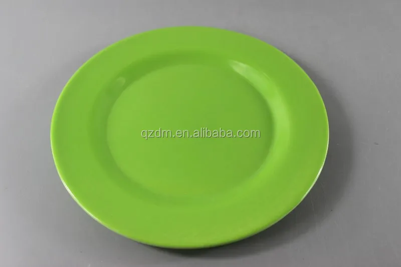 Melamine Colorful plate Green Dishes solid color