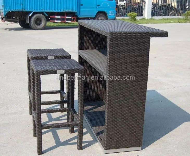 Outdoor Rattan Furniture Wicker Bar Tables And Chairs High Chairs And