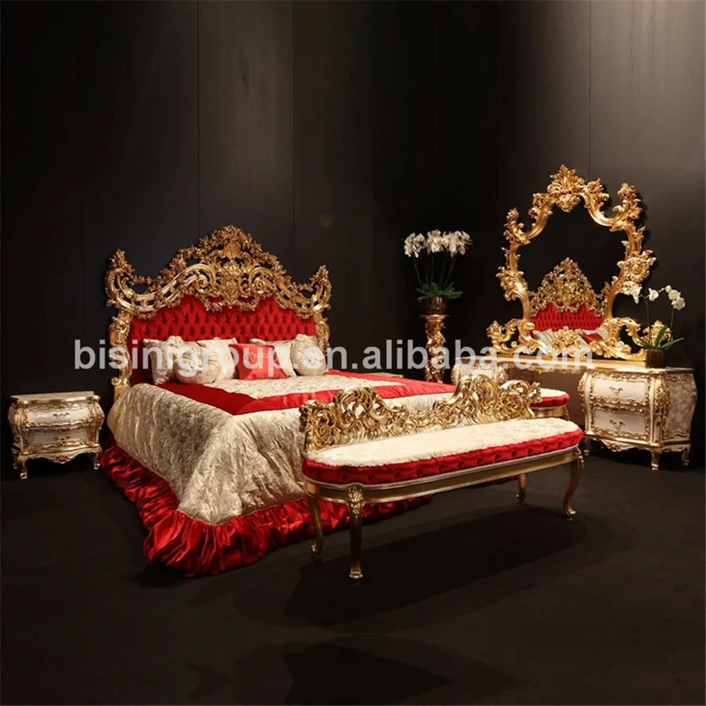 European Style World Precious Wedding Bedroom Furniture Set,Antique