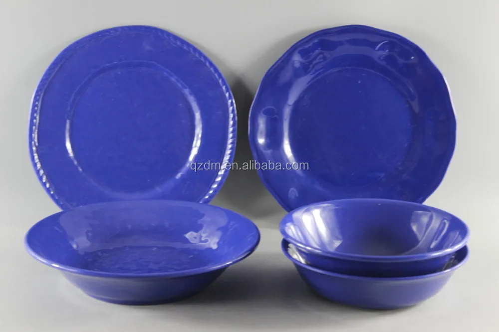 Blue Melamine Dinner Set/Blue Plastic Tableware Set