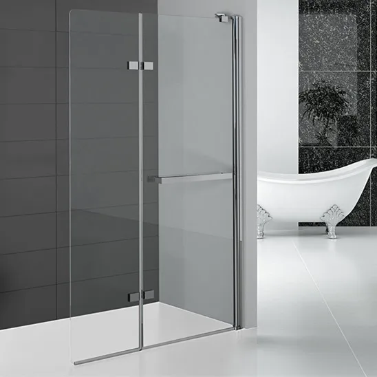 Frameless Hinge Gl Bathroom Shower Screen With Towel Bar 6582d Frameless Hinge Gl Bathroom Shower