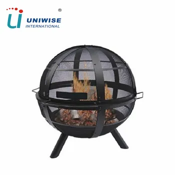 Large Pivoting Spark Screen Round Ball Sphere Patio Fire Pit Buy