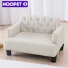 White Raised Elegant PU Leather Dog Sofa Bed With Gem