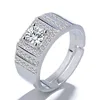 Hot Selling Silver Color Wedding Rings For Men Square Simulated Jewelry Engagement Ring