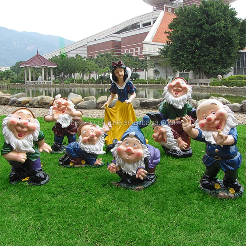 Resin The Snow White And The Seven Dwarfs Statue Cartoon Sculpture For Garden Buy The Snow 