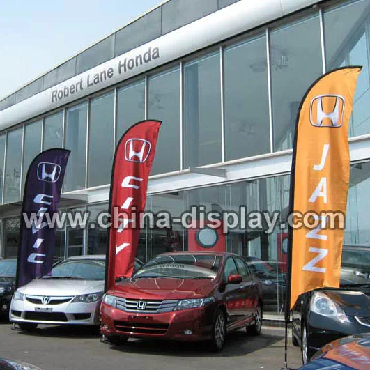 Outdoor Advertising Fiberglass Pole Polyester Fabric Teardrop