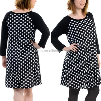 plus size black polka dot dress