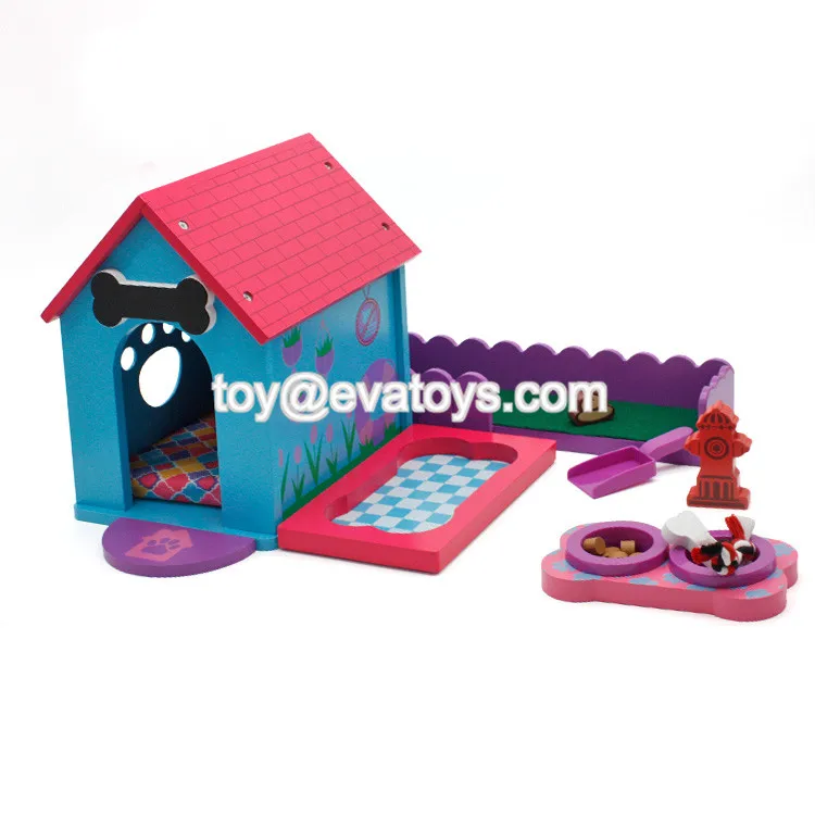 New Arrival Lovely Pretend Play Wooden Toy Dog House For Kids W06f071