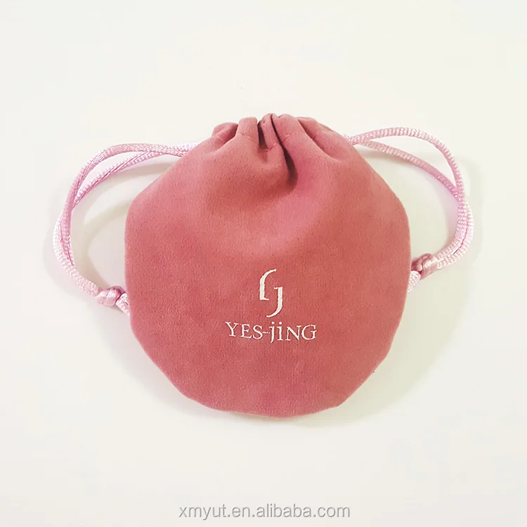 Custom Personalized White Velvet Dust Packaging Pouch Small Eco Friendly Drawstring Jewelry Bag With Logo