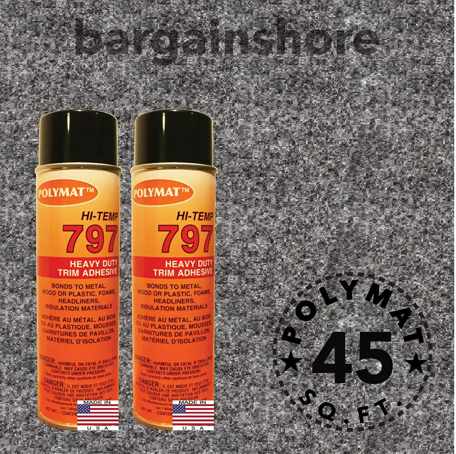 Vehicle Headliner Polymat Fabric 10ft X 54" S35 Roll BLACK Carpet Liner