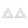 High Polished Real 925 Silver Women Fashion Triangle Shaped Stud Earrings Simple Design