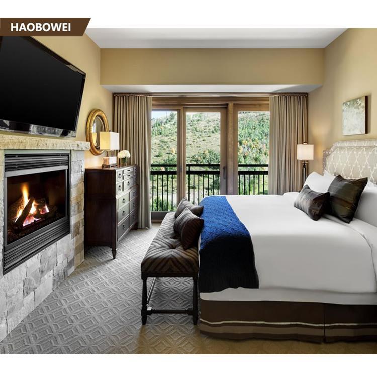 
European style mdf hotel bedroom foshan with night stand/ hotel bed base 
