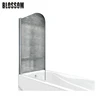 portable semi framed tempered glass shower screen for bathtub