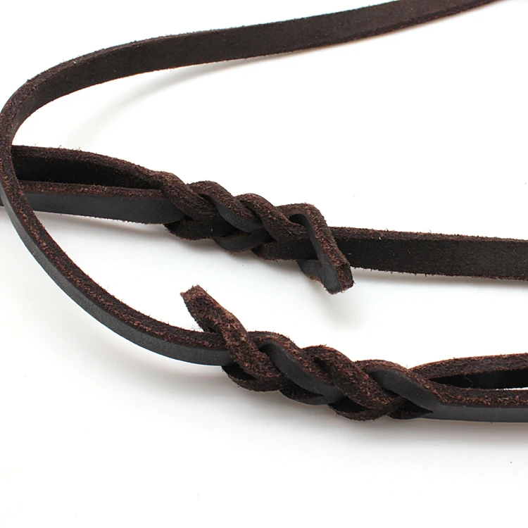 2020 High Quality Soft Texture Genuine Leather Braided Dog Leashes
