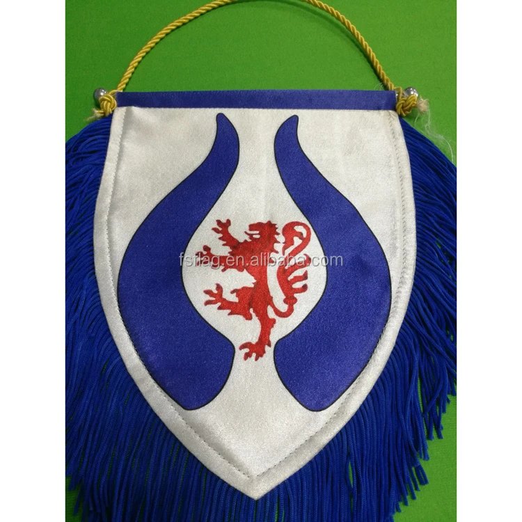 Manufacturer Satin Custom Double Side Printed Gift Flag Football Sports Pennant Club Flag