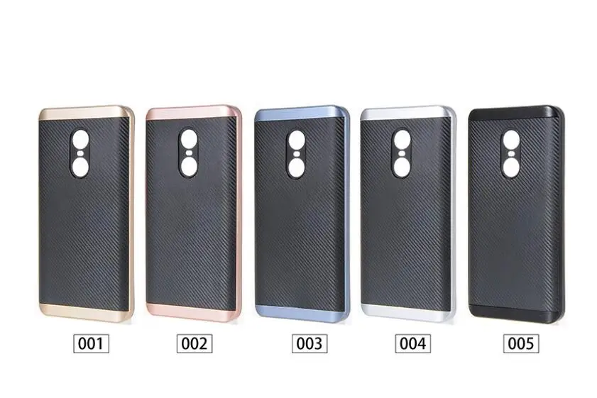 2017 New Arrival Shockproof Carbon Fiber Case Cover for Redmi note 4 TPU+PC case for Redmi note 4