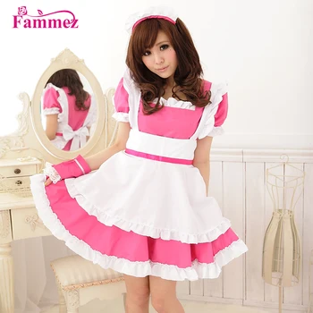 Whole Y Pink French Maid Dress Costume For Party Whole Y Pink French Maid Dress Costume For Party