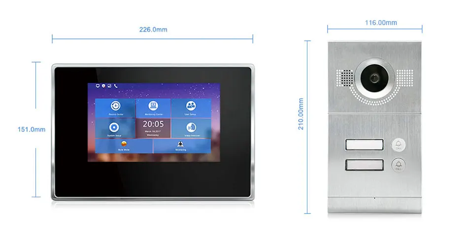 WiFi Video Intercom For 2 Family 