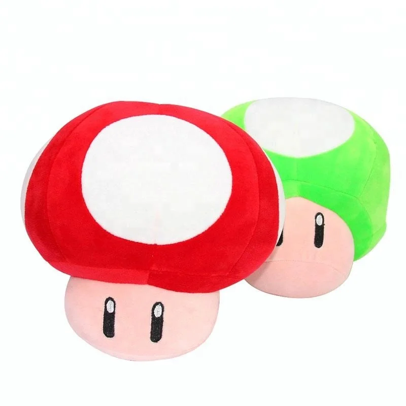 Super Mary Mushroom Brother Plush Baby Pillow Mushroom Head Mario