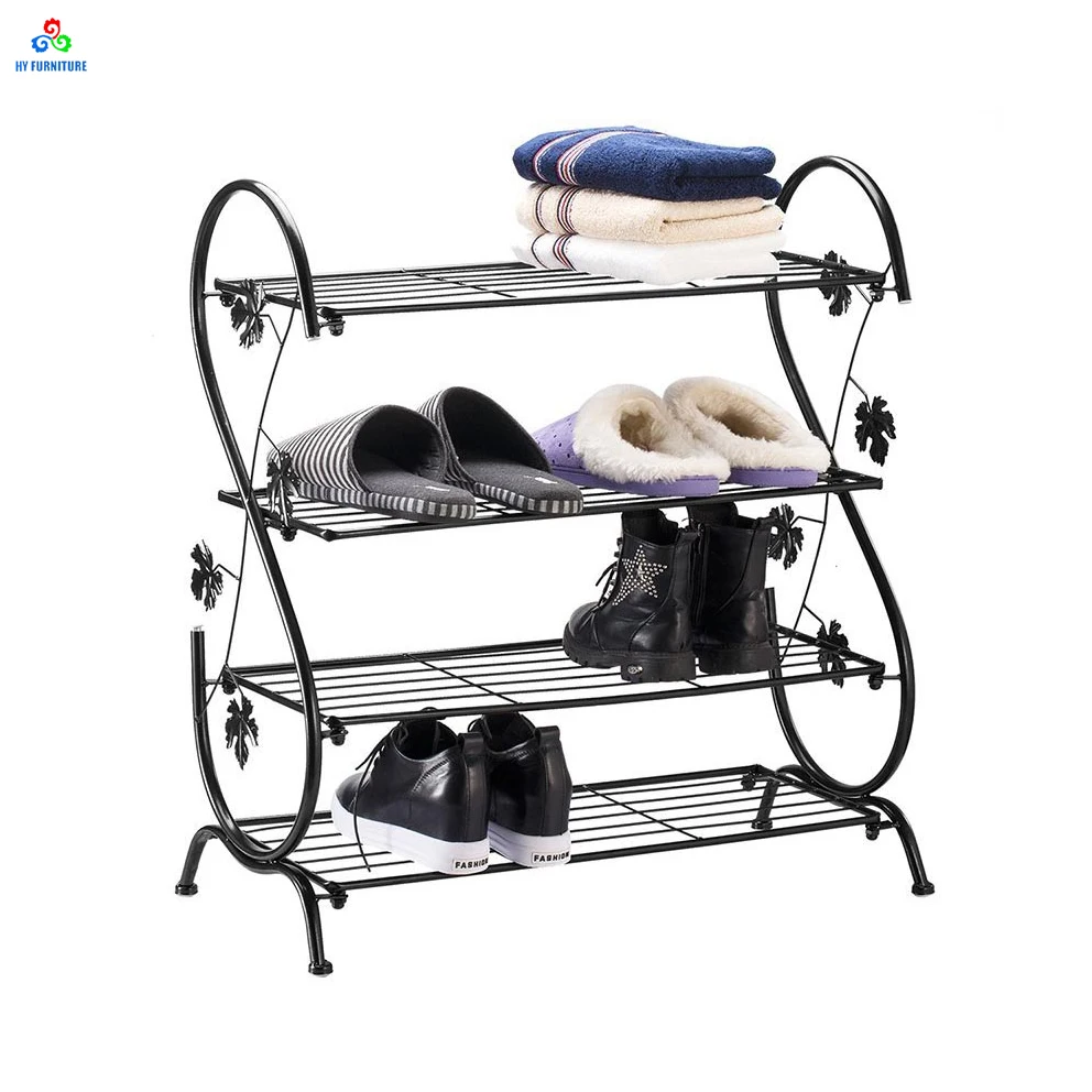 High Quality 4 Tier Wire Shelving Shoe Rack