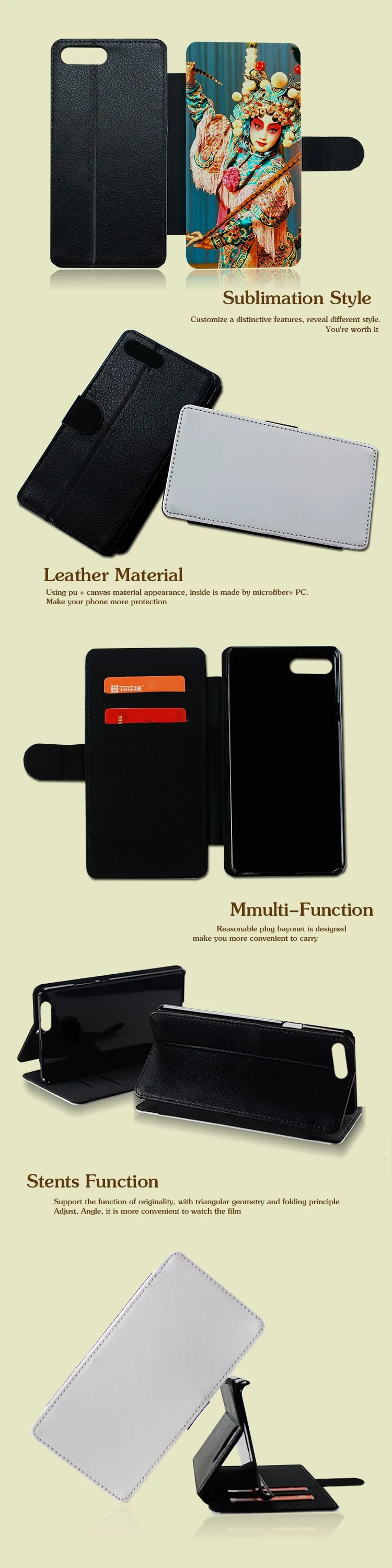 Sublimation Leather Wallet Phone Case For Iphone 7 Plus,Sublimation