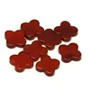 Turkey hot sale 12x12mm four Leaf Clover red agate for jewelry making