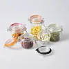 250 ml honey storage glass storage jars with glass lid and wire clip top