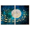 Abstract 2 / 3 panels Acrylic glass Print frames Wall Art with metal frame