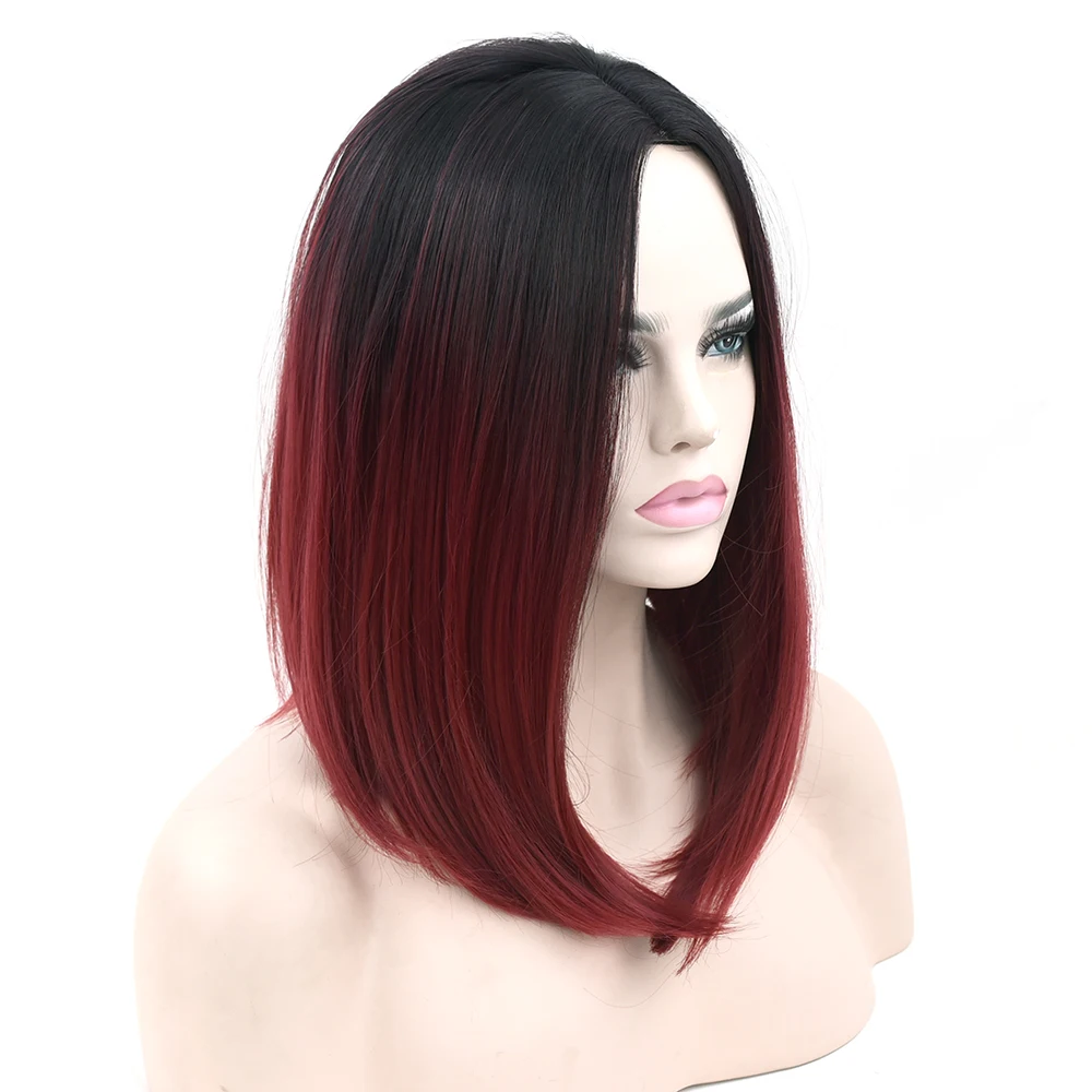 10 Colors Synthetic Hair Black To Grey Ombre Color Hair Short