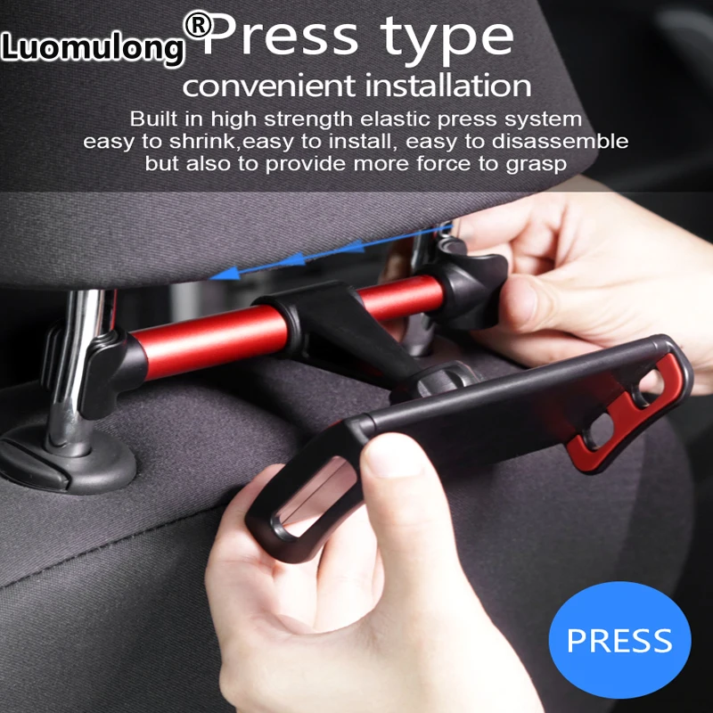 Portable 360 degree flexible rotation car headrest mount car tablet holder