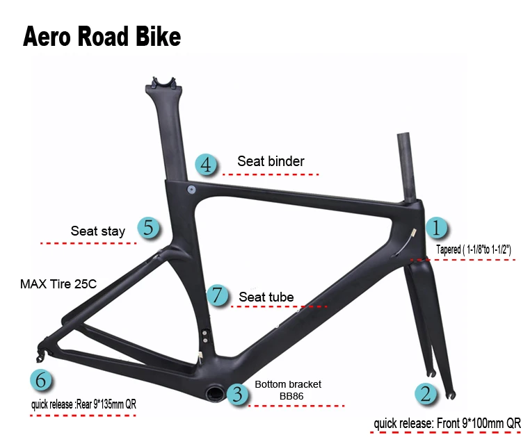 aero road bike frameset