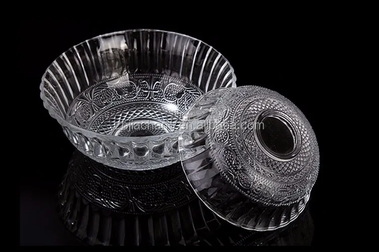 Round Cheap Glass Dinner Set Glass Bowl And Glass Plate For Feast