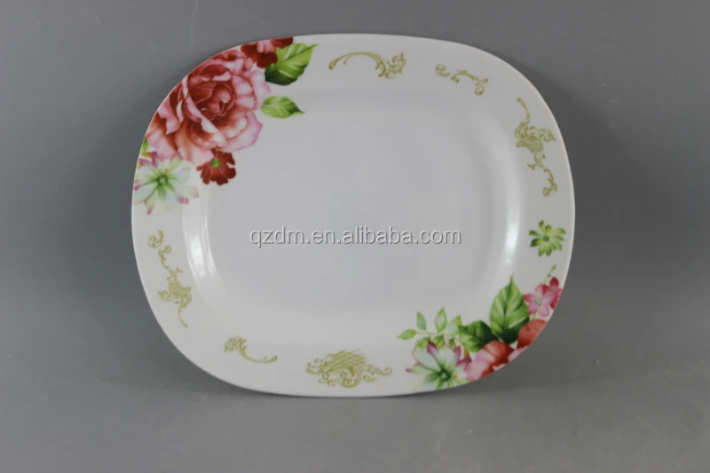 Cheap Square Melamine Dessert plate Picnic oval plate