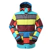 Mens Cross Strip Printing Waterproof Snowboard Jacket