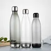 Food Grade Safe BPA Free Plastic Cola Bottle Shaped Reusable Tritan Water Bottle With Stainless Steel Cap And Steel Base