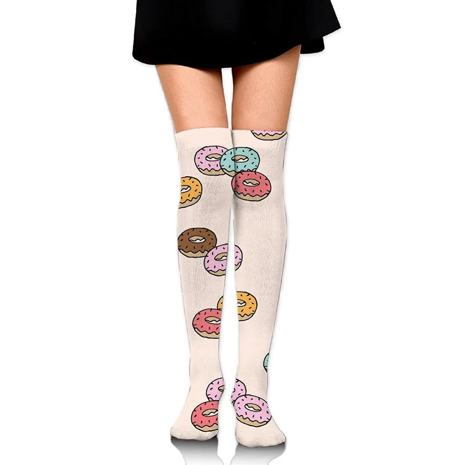 Zaqxsw Doughnut Women Unique Thigh High Socks Over The Knee Socks For Teen Girls