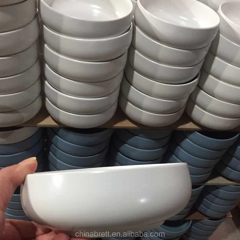 Nordic Customized Restaurant Bowls 6 inch Ceramic White Pizza Dish Plates Round 8 inch 10 inch Steak Plate