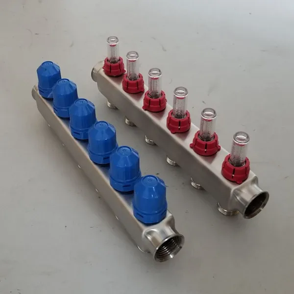 Stainless Steel Supply Manifold With Flow Meter For Central Heating