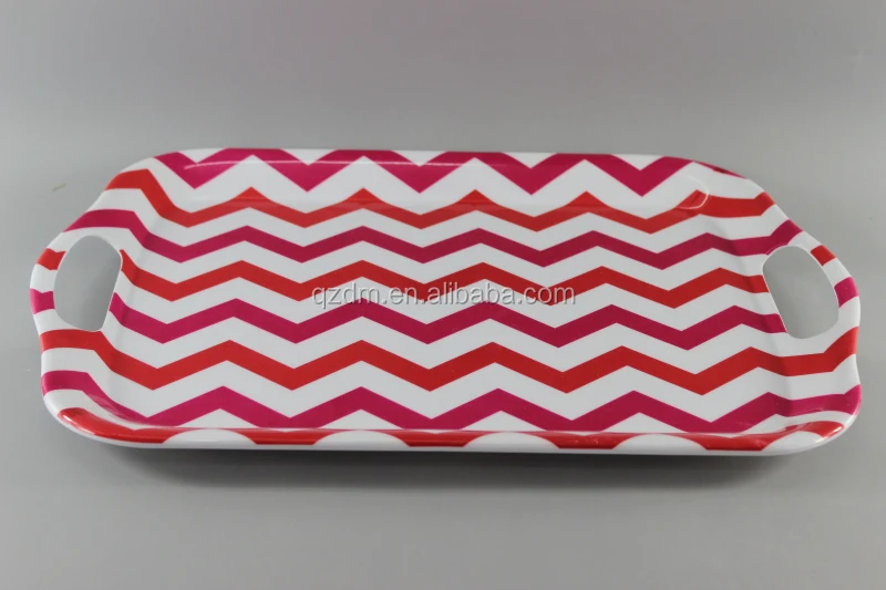Colorful Melamine Serving Tray , Plastic Tray 18inch