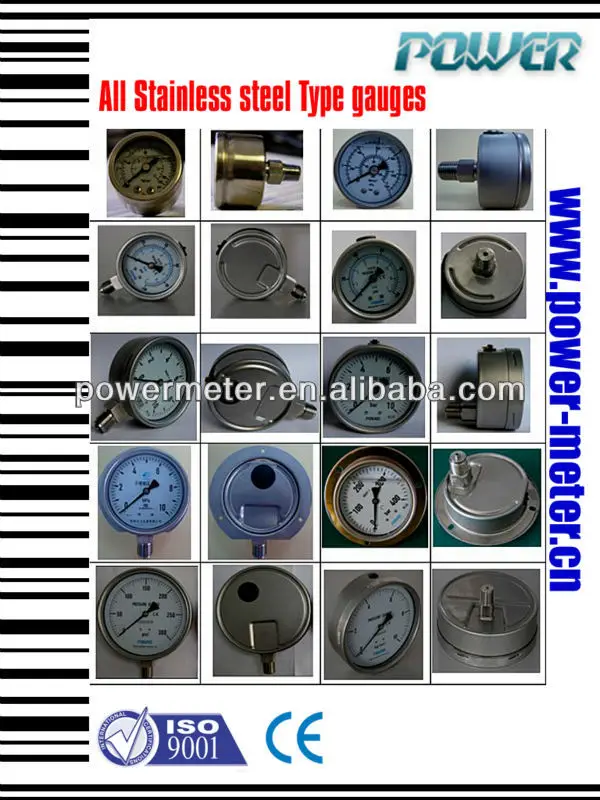 Bourdon Pressure Gauge For Sale 140psi 10 Bar Dial Size 4inch100mm