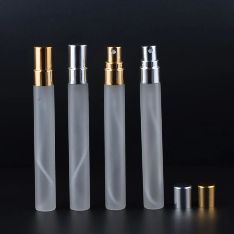 10ml Frosted Glass Spray Perfume Bottles Refillable Aluminum Perfume ...